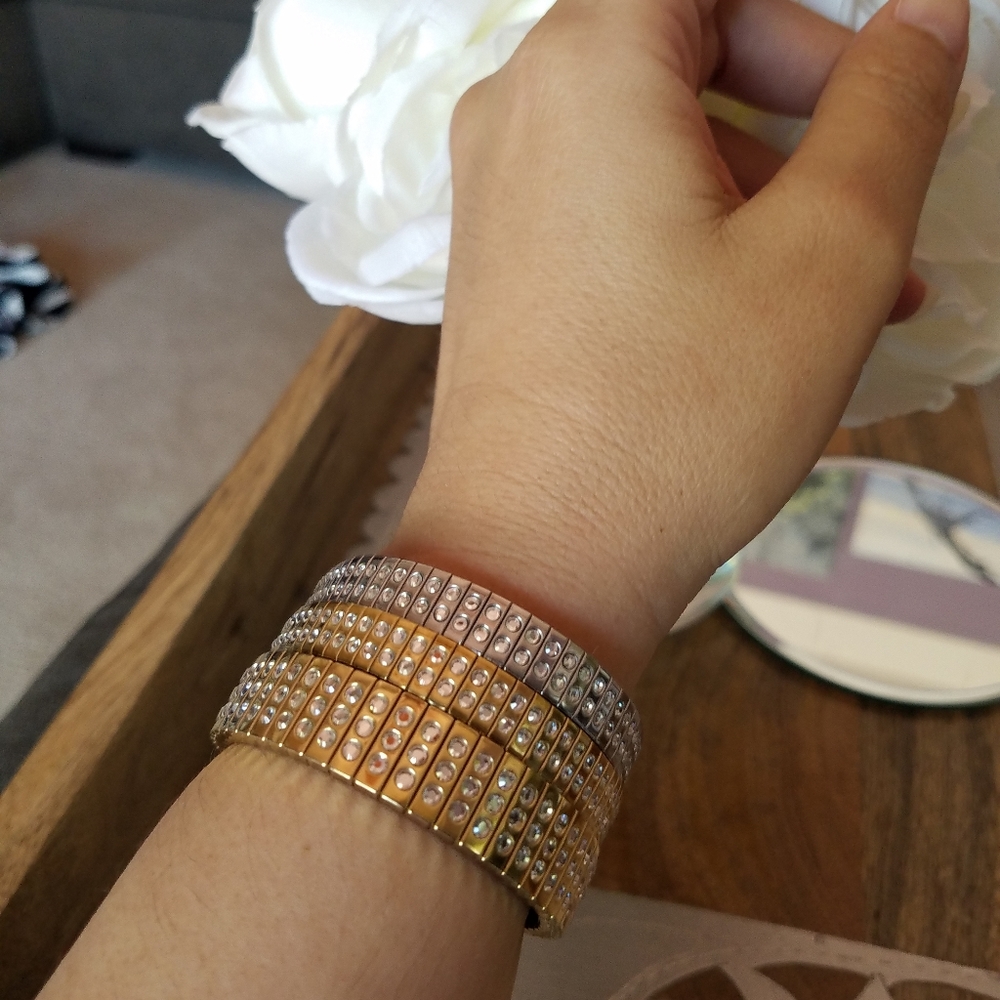 Authentic Swarovski Stretch Bracelets Set Of 3 - image 8